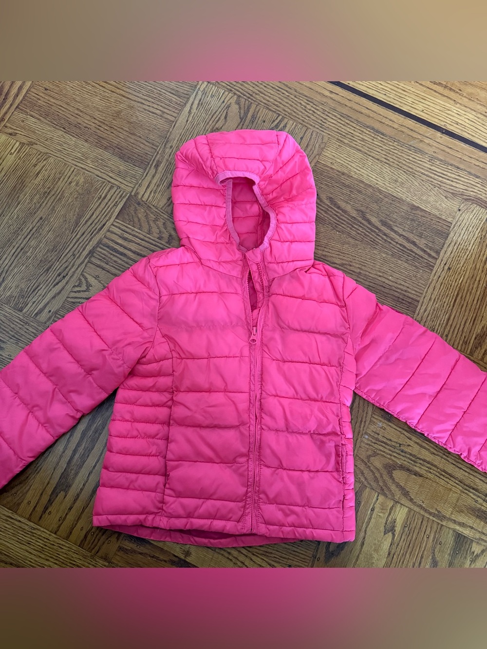 GAP Kids Hooded Puffer Jacket - Bright Pink